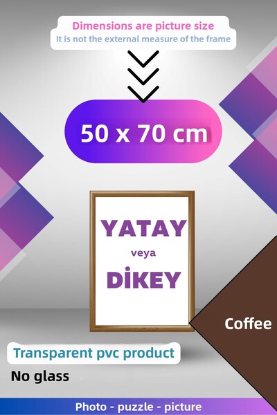 CreaWitch بازل صور شفاف PVC مقاس 50 × 70 سم بدون زجاج 1000 قطعة، إطار مستندات أفقي عمودي قابل للتعليق