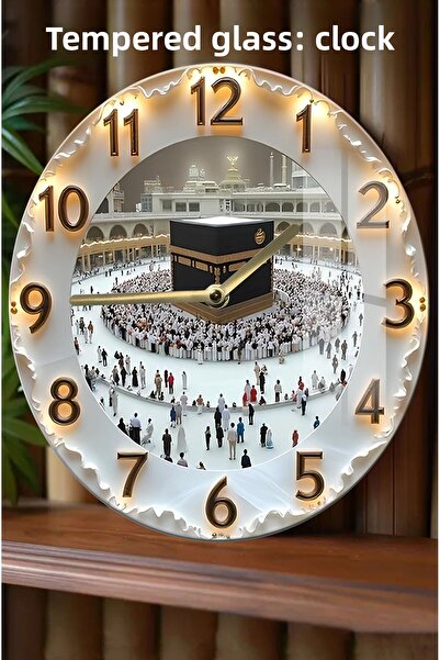 kutuTR 3D View Tempered Glass Watch Carrying the Peace of the Kaaba to Your Home – 33 cm Csdw092