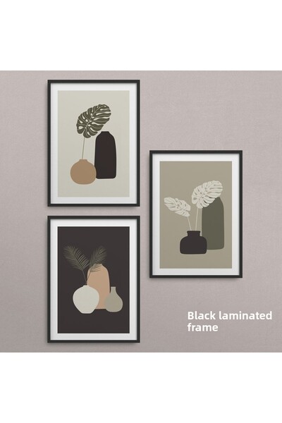 HOMEPACK Set cadru laminat negru 3 piese Pictură Hpn051