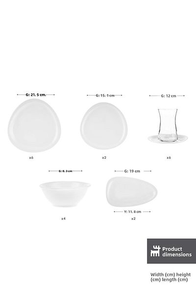 Karaca Forever Bone Cosima 26 Pieces Breakfast Set for 6 People