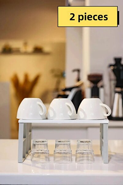 Roza's Home 2 قطعة رف منظم داخل الخزانة، رف الأكواب، رف التنظيم Org-01