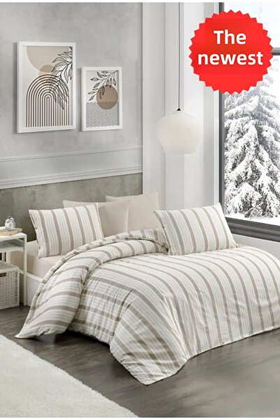 CANDAN ÇEYİZ Single Duvet Cover Set Natural Brown