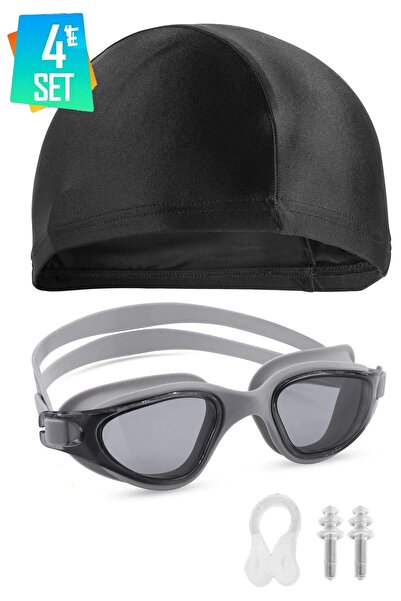 NUBLADO Swimmer Pro Anti-Fog Antifog Swimming Goggles with Ear Nose Plug Adjustable Sea Pool Set of 4