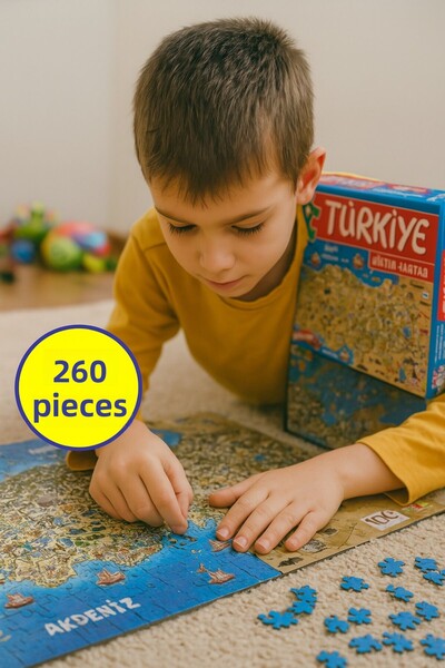 TOYFEST 260 Piece Türkiye Culture Map - Educational Puzzle Jigsaw