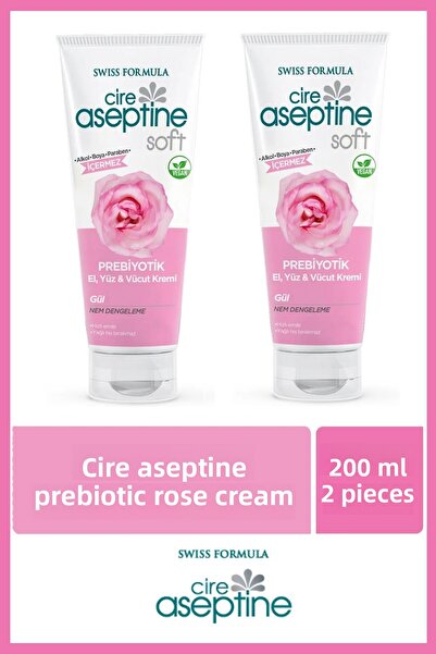 CIRE ASEPTINE كريم لليدين والوجه والجسم 200 مل بريبيوتيك روز × 2 قطعة