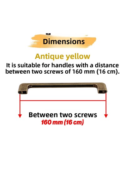 Badem10 Ilıca Mâner din metal galben antic 160 mm - 16 cm Sertar de mobilier Dulap de bucătărie Mânere dulap Mâner