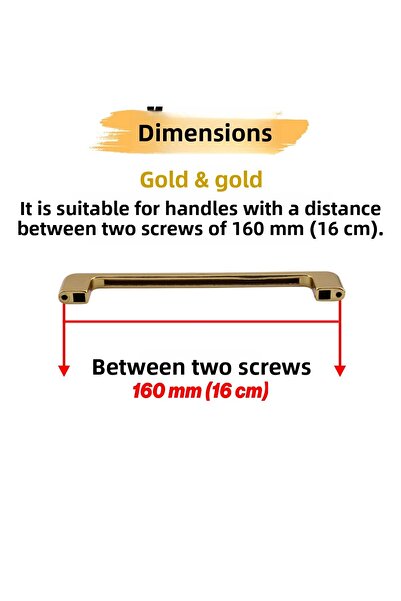 Badem10 Ilıca Gold Mâner metalic auriu 160 mm - 16 cm Sertar de mobilier Dulap de bucătărie Mânere dulap Mâner