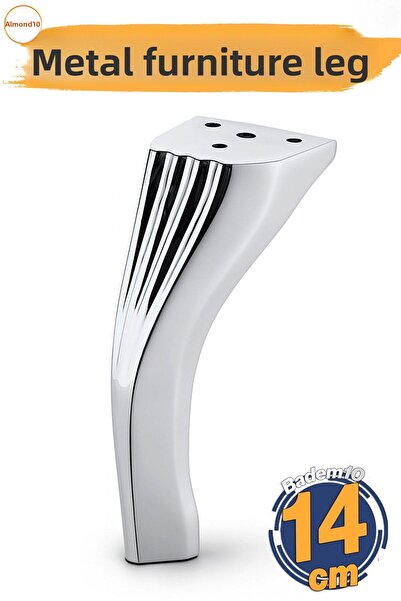 Badem10 Secțiune transversală 14cm Argintiu Crom Culoare Metal Mobilier Picio...