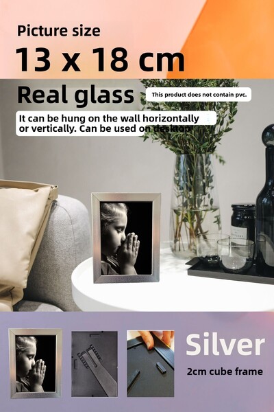 CreaWitch 13X18 cm Photo Picture Frame - 20mm Glass with Stand and Wall Hanging Horizontal-Vertical
