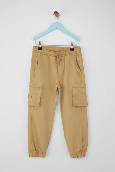 TRENDYOLKIDS Beige Boy's 100% Cotton Plain Woven Pants Tkdaw26Pl00001