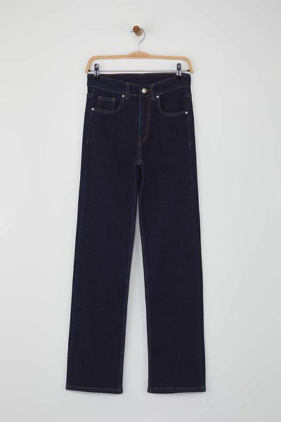 Trendyol Collection Dark Blue Regular Waist Wide Leg Comfort Wide Leg Jeans Twoaw26Je00085