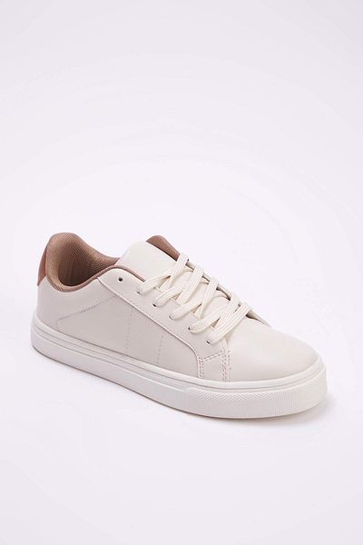 TRENDYOL SHOES Beige Retro Lace-Up Women's Sports Shoes Takaw26Sn00013