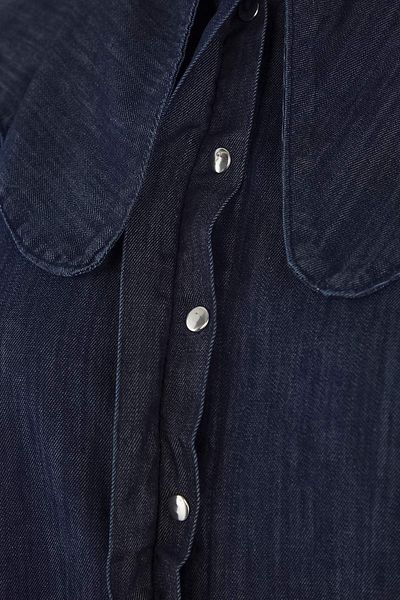 Trendyol Curve Dark Blue Denim Plus Size Shirt Tbbaw26Ax00007