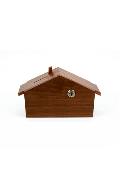 Denla Wooden Piggy Bank with Lock Home 100% Solid Hornbeam Wood Piggy Bank