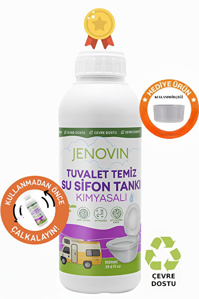 Jenovin Karavan Tekne Yat Temiz Su Tankı Ve Kasetli Portatif Tuvalet Kimyasalı 1 L | Koku Ve Kireç Giderici
