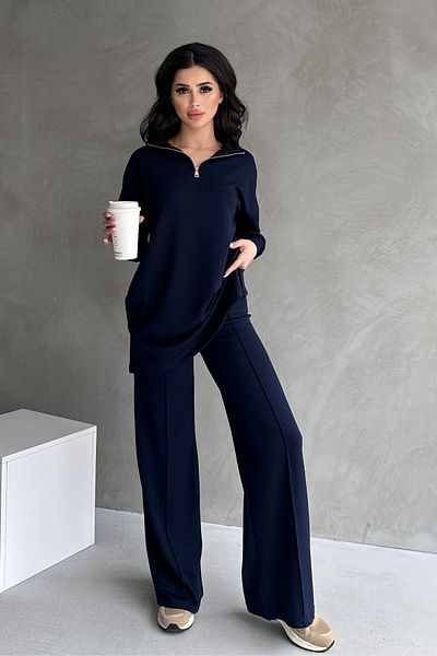 adba style Women's Modal Combed Cotton Oversize Metal Zipper Hijab Tunic Suit 4029