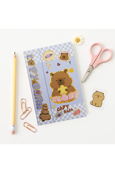 repro design Capybara Magnet Cover Notebook 22X15 cm 100 Sheets Cute Design Model 3