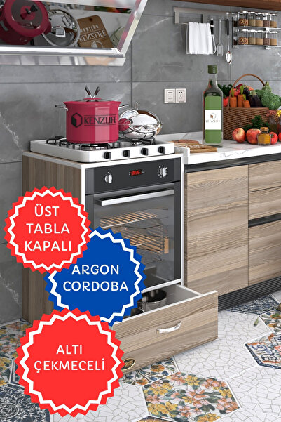Kenzlife Ankastre Modülü Kabini Argon Crd Fırın Ocak Dolabı Çekmeceli Sabit Tabla