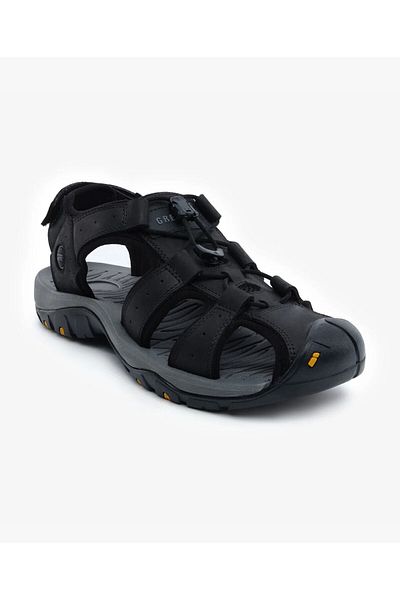 Greyder Sandale negre pentru bărbați din piele naturală 5Y1CS14630