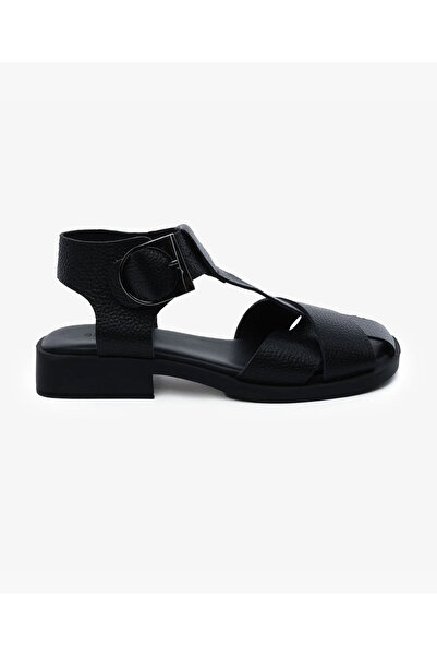 Greyder Kadın Siyah Hakiki Deri Sandalet 5Y2AS59013