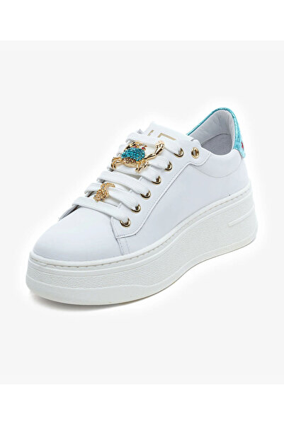 Greyder Women's White Blue Genuine Leather Sneaker Shoes 5Y2Sa59273