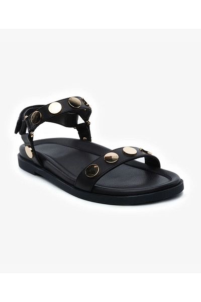 Greyder Sandale negre de damă din piele naturală 5Y2CS34511