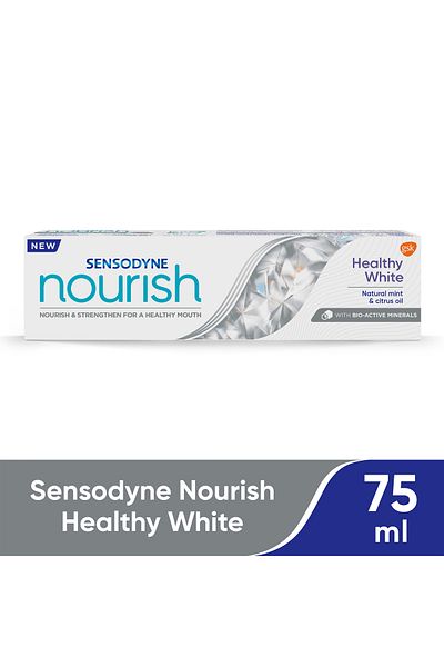 Sensodyne معجون أسنان مغذي أبيض صحي 75 مل تبييض لطيف وحماية يومية من الحساسية