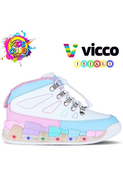 Vicco Ellen Phylon Rubber Sole Orthopedic Lighted Children's Boots White