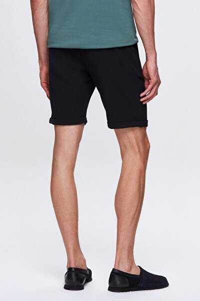 D'S Damat Ds Damat Lacivert Beli Lastikli Bağcık Detaylı Duble Paça Viskonlu Jogger Şort