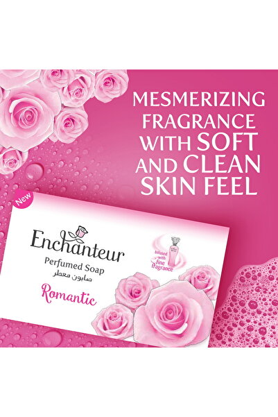 ENCHANTEUR Romantic Perfumed Soap 3x125g – Floral Scent, Soft & Smooth Skin
