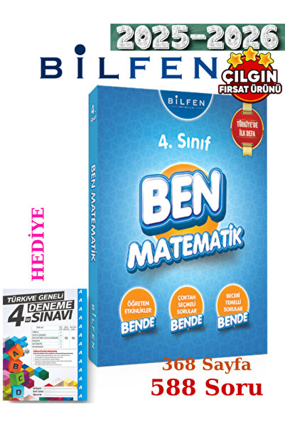 Bilfen Yayıncılık 4.Sınıf Ben Matematik Etkin Nesil Öğrenci Kitabı