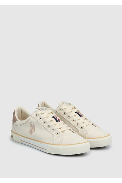 U.S. Polo Assn. حذاء رياضي نسائي من RACHEL 5FX باللون البيج
