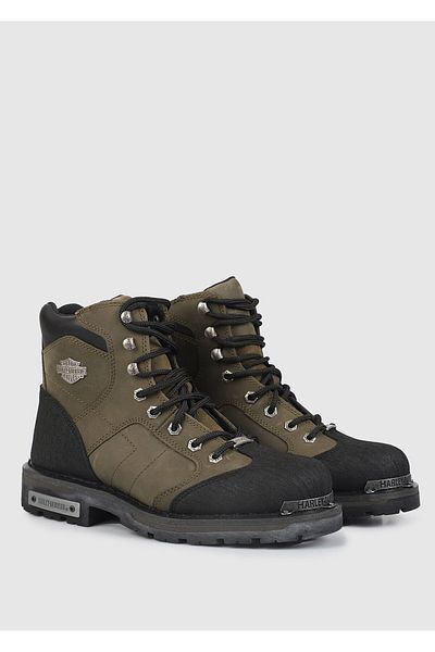 Harley Davidson Ανδρικές δερμάτινες μπότες στρατού Clemente Crazy Grey 025M0530-G12