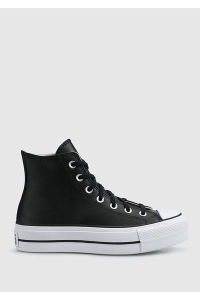 converse Chuck Taylor All Star Leather Platform Black Women's Sneaker 561675C