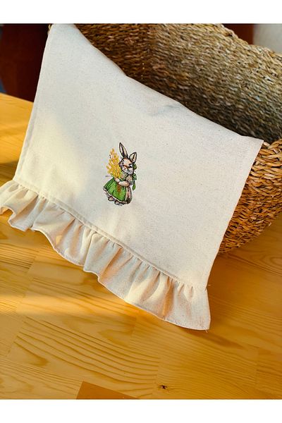 HOME OF BLOSSOM Vintage Rabbit Embroidered Kitchen Cloth/Cloth/Oven Cloth