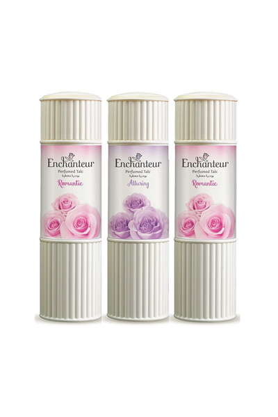 ENCHANTEUR بودرة التلك المعطرة، عبوة متنوعة اقتصادية - ٣ × ٢٥٠ غرام | عطر يدو...