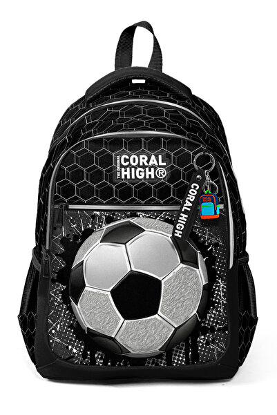 Coral High Kids Football Patterned Three Compartment School Backpack 23653