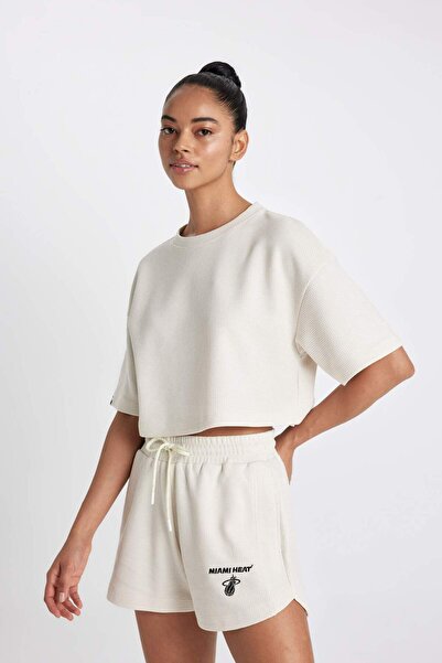 DeFacto Μπλουζάκι με κοντό μανίκι με λαιμόκοψη με μοτίβο NBA Miami Heat - C0002AX24SM