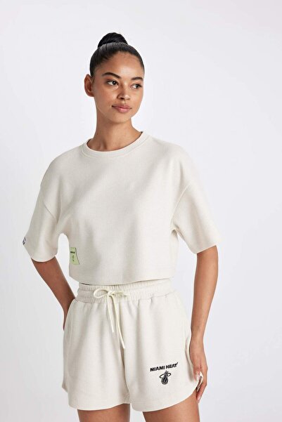 DeFacto Μπλουζάκι με κοντό μανίκι με λαιμόκοψη με μοτίβο NBA Miami Heat - C0002AX24SM