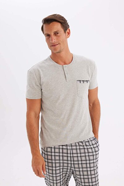 DeFacto Regular Fit Kısa Kollu Pijama Takımı C2870AX24SM