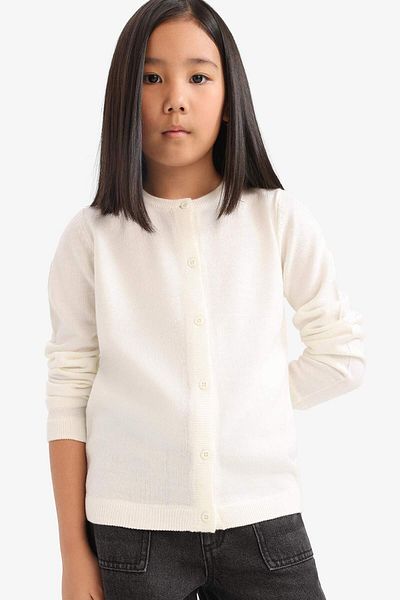 DeFacto Girls' Crew Neck Buttoned Cardigan N8407A625Au