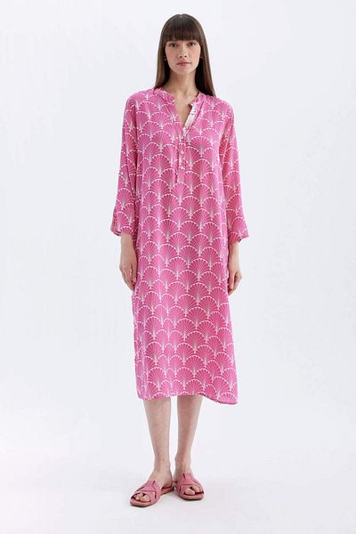 DeFacto Gemustertes Strandkleid mit normaler Passform – Fall in Love D0452AX24SM