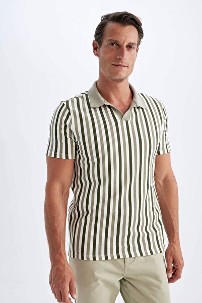 DeFacto Μπλουζάκι πόλο με κοντό μανίκι με λεπτή εφαρμογή D4795ax24sm