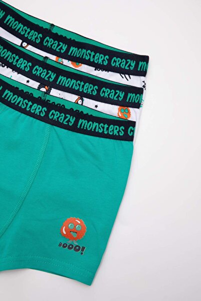 DeFacto Erkek Çocuk Desenli 3lü Boxer C7758A824SM
