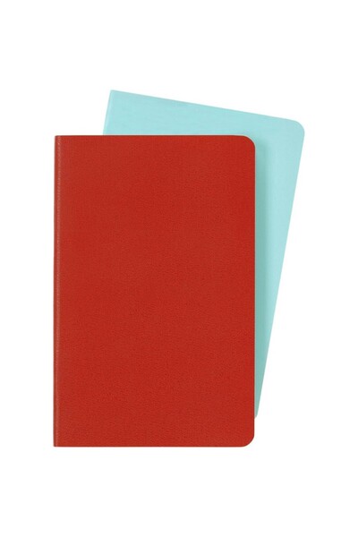 Moleskine Çizgili Volant Not Defteri 2’li Set Cep Boy Turuncu+Aqua Mavi