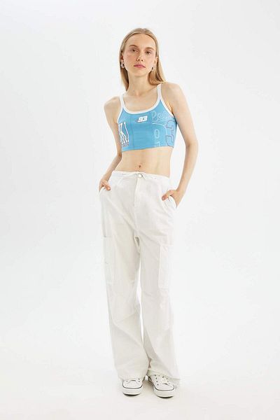DeFacto Coool Fitted Printed Crop Tank Top D1421Ax24Sm