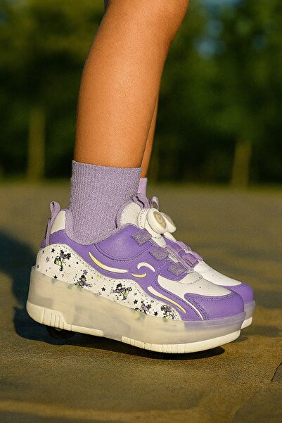 minibonito Children's Lighted Shoes with Skateboards - Lighted Skateboard Shoes - Skateboarding Shoes