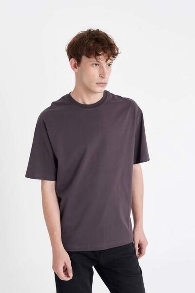 DeFacto Boxy Fit Crew Neck Basic Plain Tričko s krátkým rukávem D5071ax24hs