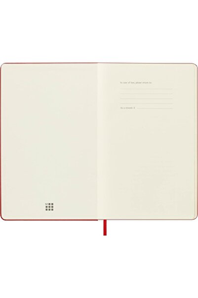 Moleskine Unlined Red Notebook L Size Hard Cover