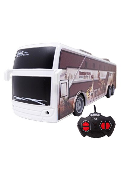 Salamandra SALAMANDRA KIDS® Plastic Toy Bus with Full Function Remote Control, White/Brown